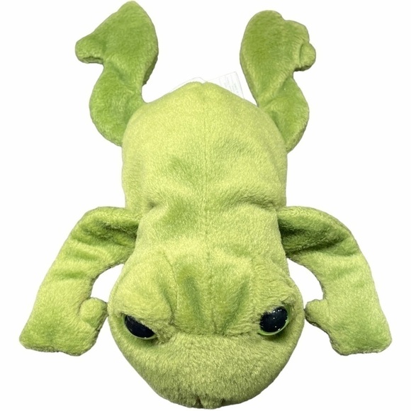 VINTAGE Ganz Franky Frog 9” Plush Stuffed Animal 1996 CH1604 Green Beanbag Soft - Picture 3 of 14